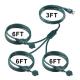 IP11 Green Color Multi Ways Us Cord 515P To 3X Nema 515R Electrical Outlet Mains Power Cable Splitter