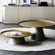 Sleek Round Tray Top Coffee Table , Minimalist Marble Top Center Table