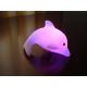 Customized design dolphins shaped PVC material promotional flashing keychain bright led 