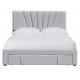 80 X 60 Inch Upholstered Bed Frame Queen Size Linen Fabric Drawer On Footboard