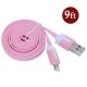 Dual Color Noodle USB Cable Sync Flat Data Charger Cable for iPhone 2G3G4G4S iPad pink