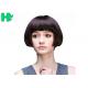 Synthetic Heat Resistant Choppy Short Bob Wigs With Bangs 8 Inch Length