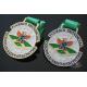 Round Shape Baseball Metal Award Medals / Shiny Silver Custom Running Medals