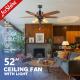 OEM Energy Saving Pull Switch Ceiling Fan With 5 Wooden Blades