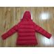Red Ladies Hooded Padded Jackets Womens Mid Length Puffer Coat With Hood