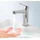 No Seepage Polishing Stainless Steel Basin Faucet Support Hot And Cold