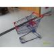 Blue 3 Inch PVC Caster Wire Shopping Trolley , 75L Retail Shopping Cart