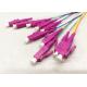 Colorful Pigtail Fiber Optic Splitter 12 Core Ribbon OM4 Purple Connector