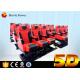 Red and Black Leather Chair 4D Motion Theater 100 Seats with Cup Holders and Leg Sweep