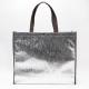 100gsmSilver color  black handle Aluminum film Non Woven Tote Shopping Bag with  fastener