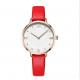 Customized brand pvd coating female wristwatch with genuine leather strap