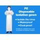 Breathable Disposable Isolation White PE Long Sleeves Visitor Surgical Gown