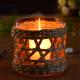 Round Creative Glass Candle Holders With Wicker Sleeve