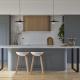 Modern Design Wood Kitchen Cabinet MDF Carcase Marble Countertop Plywood Furniture Kitchen Cabinet for Residential Projects