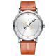 Alloy Case Mens Casual Leather Watch 30 Meters Water Resistance Mineral Glass Mirror