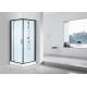Brushed Glass Shower Cabin with Black Painted Back Wall and 15cm Tray Height