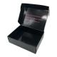 Glossy Black Cardboard Corrugated Boxes , Foldable Kraft Paper Carton Box