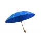 Wind Resistant J Shape Blue Golf Umbrella , Raines Umbrella Wooden Handle