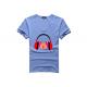 Cotton Polyester Fit V Neck T Shirts / Blank Knitted Cuffed Sleeve T Shirt