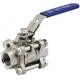 Stainless Steel 4 3 Way T Type Internal Thread Manual Operated Floating Ball Valve