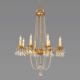 Gold Wrought iron candle chandelier with Crystal for Hotel Room Lighting (WH-CI-37)