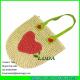 LUDA 2016 new paper straw beach bag handmade crochet bag with heart