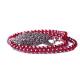 4mm Round Genuine Garnet Beads 925 Silver Marcasite Charm Bracelet 20 inches (B120701)