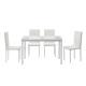 41.8 W Table Five Piece Dining Room Table And Chair Set Marble Top