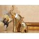 Animal Resin Home Decorations Crafts Gold Color Elephant Figurine Statue