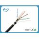 SF / UTP Shielded Black Cat5e Lan Cable Exterior Installation PE Sheath