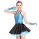 Fancy Girls Jazz Dance Dress Spandex Fabric Bodice With Rhinestones Chocker Collar