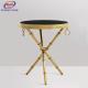 Modern Circular Round Marble Top Table Gold Stainless Steel Frame