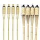 Garden Decor 115cm Bamboo Tiki Torches With Flickering Flame Metal Oil Canisters