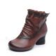 S187 2019 autumn and winter explosion models handmade leather natural fold retro women's boots high-heeled ethnic fashio
