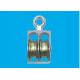 nickle plated fixed eye us type pulley with double wheels