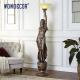 Custom House Indoor Decorative Metal Art Bronze Lady Lamp Sculpture