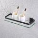 Single Layer Bathroom Towel Rack Rectangular Bathroom Glass Shelf Showe Cosmetic Holder