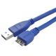 Blue Round USB3.0 Charging & Syncing Cable to Micro USB Cable