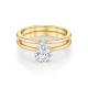 Trendy Jewelry Yellow Solid Gold Moissanite Engagement Ring Set Heart Cut