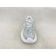 Women white leather sneakers with bling crystal and breathable lace mesh heightening
