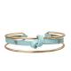 Affordable Multi Stack Polka Dot Blue Leather Bracelet Gold Cuff Adjustable Size