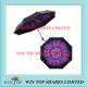 Brand new 3 folds Anti UV black adhesive Violet umbrella