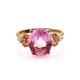 Rose Gold Plated 925 Silver Ring with 8mmx10mm Oval Pink Cubic Zircon(R245)