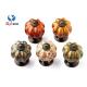 Colorful Pumpken Shape Ceramic Cupboard Door Knobs Porcelain Antique Bronze Crack Marble Pattern Knobs