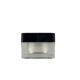 Square Plastic Cosmetic Jars Small Containers Black Cap 15g 30g Customized Color
