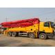 Refurbished 140m3/H 600L Barrel Concrete Boom Pump Truck Orange Four Axle