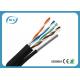 Outdoor Aerial Ethernet LAN Cable 4 Pairs 24AWG CU UTP Cat5e Black PE Jacket