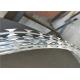 Concertina Razor Barbed Wire , 304 Stainless Steel Razor Wire Army Security Barriers