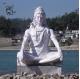 BLVE White Marble Life Size Lord Shiva Garden Statues Stone Sculpture Hindu God Large Outdoor Religious