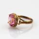 Rose Gold Plated Sterling Silver Ring with 8mmx10mm Pink Cubic Zircon(R280)